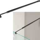 Shower Door Support Bar, Fix Frameless Shower Door Panel for 5/16"(8mm) to 3/8"(10mm) Thick Glass, Wall to Glass Support Adjustable Rod, 27.6"-47.2" Long, Matte Black