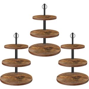 Cupcake Stand, 3 Tier Cupcake Stand Rustic Dessert Table Display Set Wood Cupcake Tower Cake Stand Tiered Tray Stand for Wedding Birthday Baby Shower 3 Pack