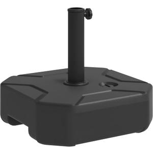 Outsunny Square Patio Umbrella Base Holder, Heavy Duty Outdoor Umbrella Stand Base, Filled Up to 55lbs with Stand or 44lbs with Water for Garden, Poolside, Black