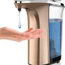 Automatic Soap Dispenser, PZOTRUF Touchless 17oz/500ml with Upgraded Infrared Sensor, 5 Adjustable Soap Dispensing Levels, Liquid Hand Soap Dispenser for Bathroom (Rose Gold)