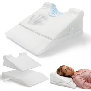 Memory Foam Post Face Lift Surgery Pillow Adjustable Height Support Back Sleeping Training Pillow Flawless Face Pillows for Facelift Nose Job Hair Transplant
