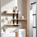 Black Floating Shelves for Wall 3 Tier White Bathroom Shelf Wall Mounted Modern Pine Wooden Shelves Rack for Livingroom Bedroom Kitchen Book Plants Organizers and Storage Decor, 19.6 inches x 5.6 inches x 21.2 inches