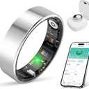 Smart Ring Health Tracker, Sleep/Exercise Monitoring, iOS/Android Compatible, IP68 Water Resistance, No Subscription Required, 5-Day Battery Life, Suitable for Both Women and Men (Silver, 9)