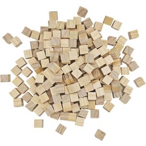 MUXGOA 200 Pcs Unfinished Wood Cubes,1/2 inch Wooden Blocks for Crafting,Small Wood Cubes for Crafts Making & DIY Projects & Decor