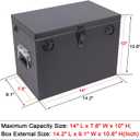 Peastorm Lockable Car/RV/Marine Battery Box, Adjustable Steel Battery Relocation Kit for Trailer, Boat, Trolling Motor, Kayak (Group 24-31 Black)