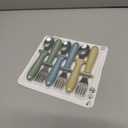 Toddler Utensils, 6 Pack kids Silverware Set with Silicone Handle, 18/8 Stainless Steel Children Safe Forks and Spoons, Dishwasher Safe (Blue)