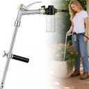Deep Root Watering Tool for Trees with Trigger Handle & Fertilizer Bottle | One-Piece Stainless Steel Tree Watering Spike, Instant Trigger Control & Brass Valve for Shrubs, Vegetable Beds & Fruit Trees