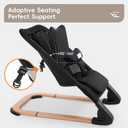 Baby Bouncer for Newborns 0-12 Months: 0-5 Years Portable Infant boy Bouncer Seat Chair in Black with Adjustable Recline & 3-Point Harness, Supports Up to 60 lbs