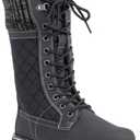 POLAR Womens Winter Thermal Snow Outdoor Warm Mid Calf Waterproof Durable Boot - Black - US9/ EU40 - YC0376
