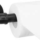 NearMoon Industrial Pipe Toilet Paper Holder, Heavy Duty DIY Toilet Roll Holder for Bathroom, Living Room and Kitchen, Vintage Rustic Iron Style Rustproof Bath Hardware, Wall Mounted (Black)
