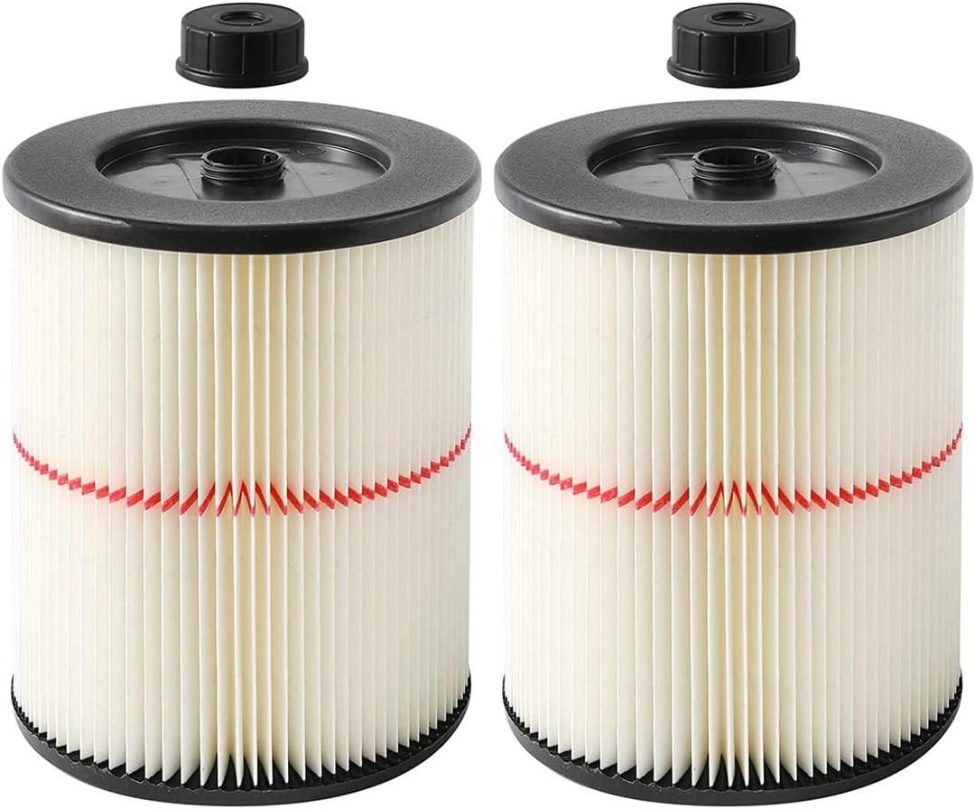 17816 Filter for Craftsman Shop Vac Air Filter, Replacement for Craftsman Wet Dry Vac Filter for Craftsman 9-17816 Vacuum Filter 5 6 8 12 16 Gallon and Larger Vacuum Cleaner 2 Pack (White)