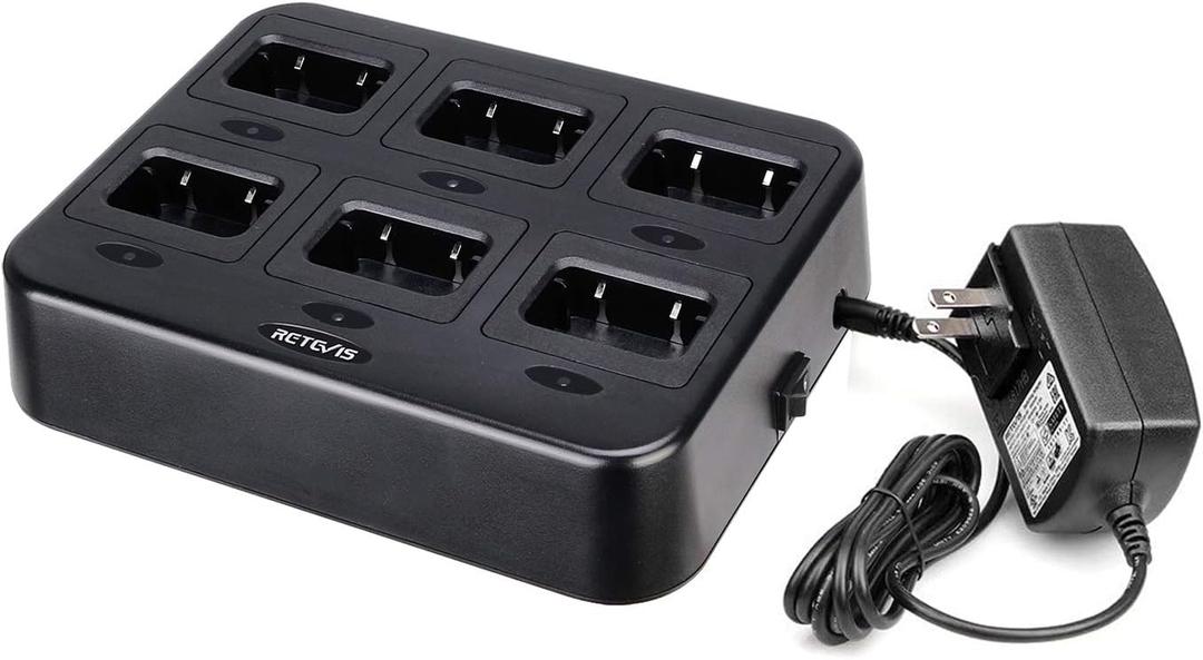 Retevis RT68 NR10 Six-Way Charger, Multi Unit Rapid Charger for Retevis RT68 RT68H NR10 Walkie Talkie and Battery (1 Pack)