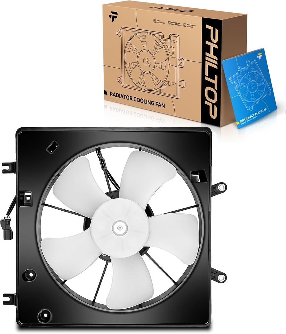PHILTOP 620-235 Radiator Cooling Fan Assembly, Compatible with 2003-2007 Accord 3.0L Gas, Replace # 19030RDAA02, 620248, 19020P8FA01, 19015RDAA01, 19030RDAA01