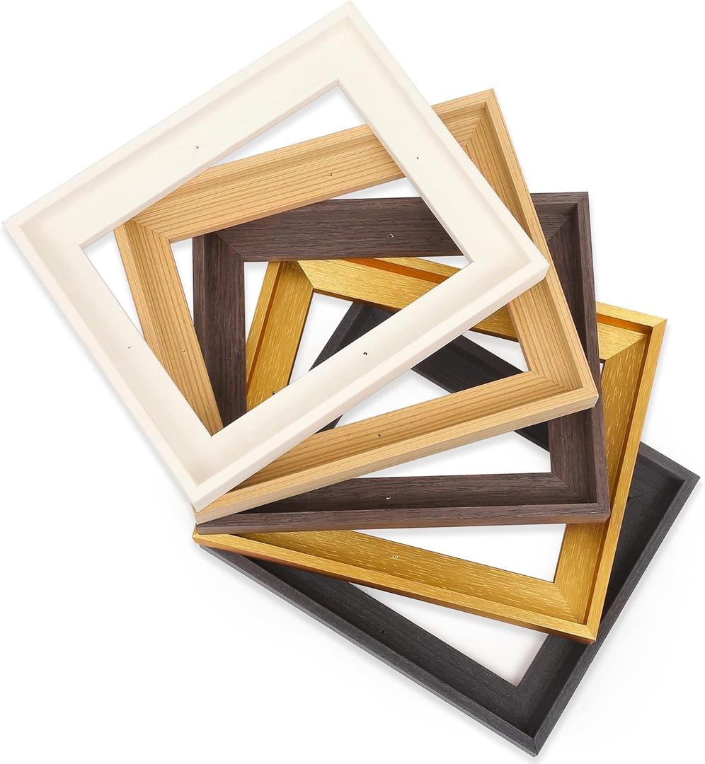 CANFRAVAS 8x10 Solid Wood Canvas Floater Frame, Wood Canvas Floating Frame, Floater Frame for 0.6"-0.8" Deep Canvas Paintings (8"x10", Dark Brown)