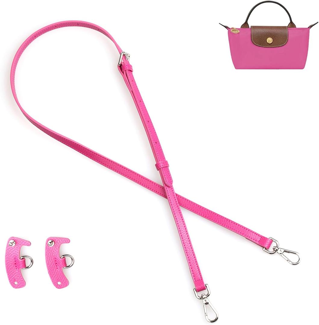 jiesinlov Leather Bag Shoulder Strap Crossbody Adjustable Replacement Conversion Kit Fit for Mini Pouch(ROSE)