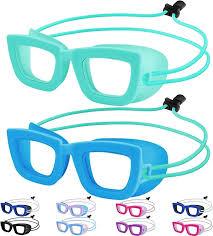 Kids Swim Goggles, 2 Pack Toddlers Swimming Goggles Bungee Strap No Hair Pulling Anti-Fog/UV Pool Goggles for Age 3-10