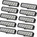 Small led light bar - 10pcs 6in 18W 14000LM Single Row Combo Flood Spot Lights Pod,Super Bright Waterproof Driving/Offroad/Motorcycle/Golf cart Lights for Truck Boat SUV ATV 4WD Tractor Hunters