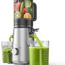 Juicer Machines, 5.3" Wide Feed Chute Cold Press Juicer for Whole Vegetables & Fruits, High Juice Yield, BPA Free (Silver)