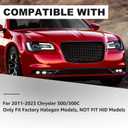 For 2011-2023 Chrysler 300/300C Headlight Assembly Halogen Chrome w/Amber Headlamp Replacement Pair set For 11-23 Chrysler 300/300C