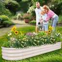 1MORE Galvanized Raised Garden Bed- Planter Garden Boxes Outdoor, Raised Beds for Gardening,Metal Garden Bed Kit for Vegetables Flower, Planter Raised Beds.8x2x1ft White-2pcs