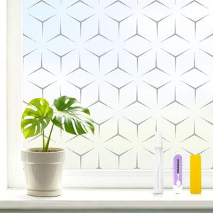 SOMWISE Frosted Window Privacy Film, Day and Night, Static Cling, 23.5X 78.5