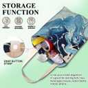 3 x ABUIFDK Car Trash Can, Cute Car Trash Bag, Hanging Car Organizer and Storage Bag, Trash Bin for Car Accessories, Vehicle, Travelling, Camping Luxury Blue White Marble