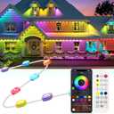 Gaoxun 200ft Permanent Outdoor Lights, RGBW Smart LED Christmas Lights with 72 LED, APP/Remote Control, Dimmable, 47 Scene Modes, Timer, IP67 Waterproof Eaves Lighting for Daily Holiday Decorations