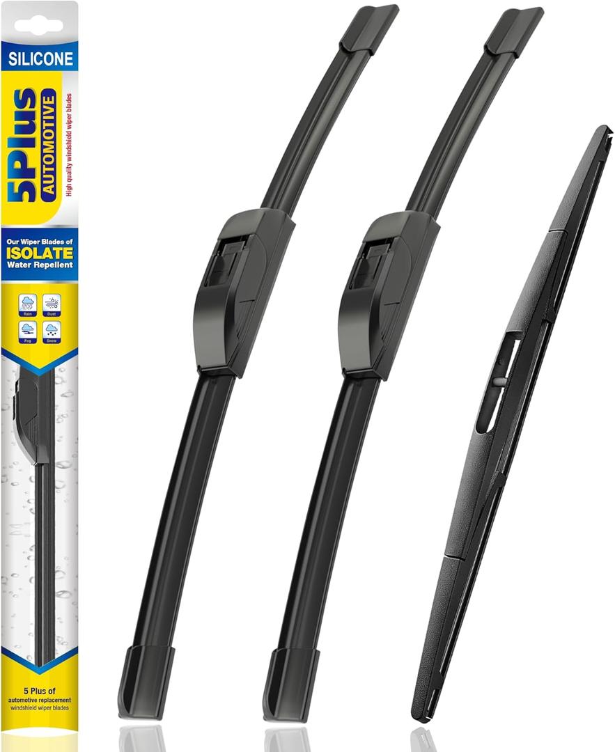 5 PLUS Silicone Windshield Wipers Replacement for 2015-2019 SUBARU Outback 2014-2018 SUBARU Forester Wiper Blades(Set of 3),Automotive Replacement Windshield Wiper Blades For My Car-26"/17"/14"