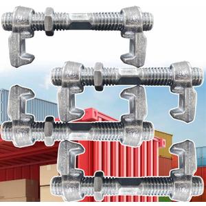 4 Pack Shipping Container Bridge Fitting Clamp/ 280 mm Galvanized Screw Clamp by Container Nut/Rail Shipping Container Accessories Wheels Kit/to Connect Shipping Containers Together…