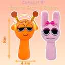 Sprunky Plush Toys(2Pcs), 8 Inch Soft Stuffed Plushies for Boys & Girls, Cute Game Inspired Plush Doll, Fun Birthday Gift, Toys for Collectors & Fans, Home & Party Decor (Orange+Pink)