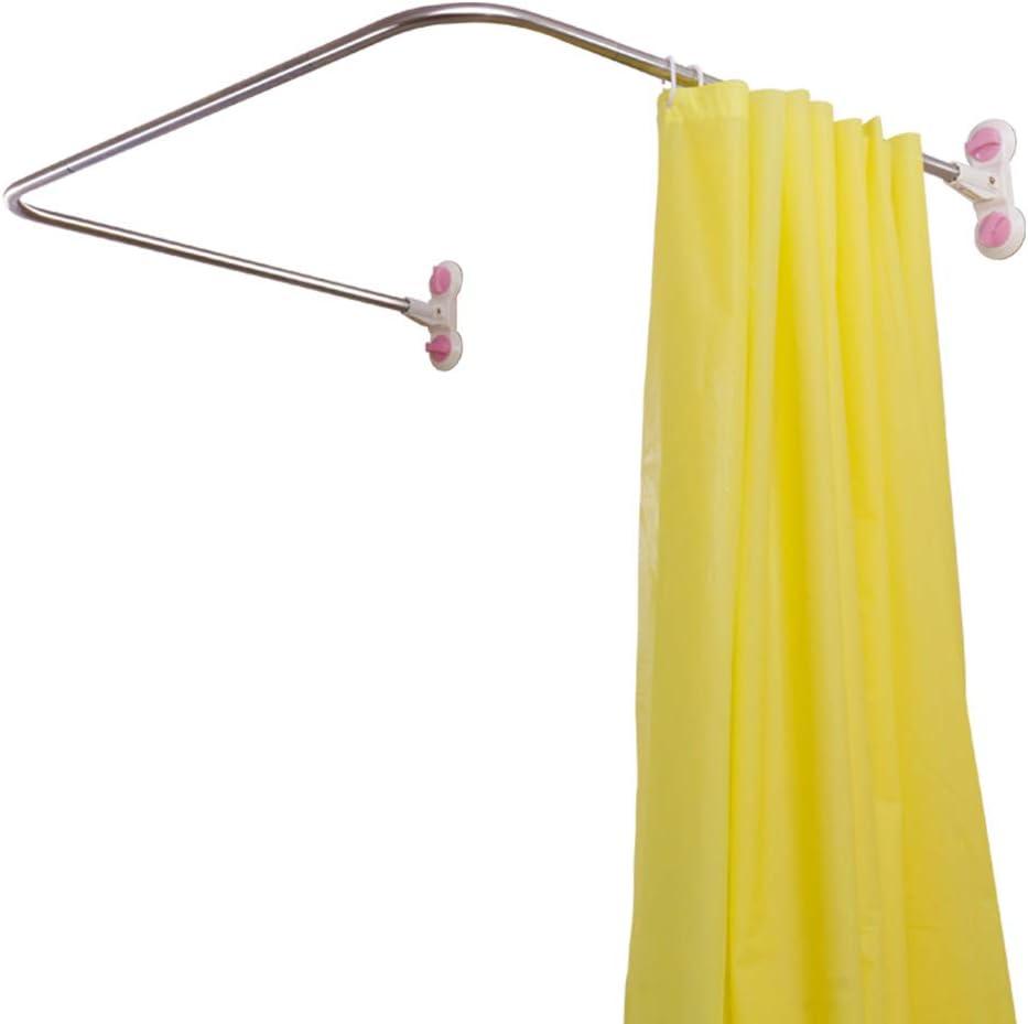 Hershii Curved Corner Shower Curtain Rod Wall Mounted U-Shaped Bathroom Curtain Hanger Pole Decorative Bath Metal Shower Rail Bar 40.15'' x 38.58''