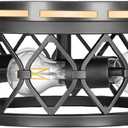 Sylvania 13" Flush/Semi-Flush Fixture with 90 Lm Integrated Nightlight, 3-Bulb Light, Hardwire, Indoor, Black Matte Finish - 1 Pack (63584)