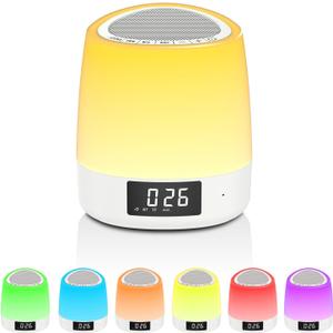 White Noise Sound Machine with 34 Sleep Sounds 8 Colors Night Light, Battery Powered Bluetooth Function Sleep Timer, White Noise Machine for Sleeping Adults Baby White