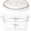 Cambro RFSCW2135 Camwear 2-Quart Clear Round Food Storage Container with Cambro RFSCWC2135 Clear Round Lid