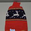 Queenmore Christmas Dog Sweater - Knitted Pullover Turtleneck Outfit, Warm Clothes for Small Dogs Boys or Girls L, Red