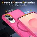 SPIDERCASE Magnetic for Samsung Galaxy S25 Edge Case, [3 Stand Ways][ Military Grade Drop Protection] with Invisible Stand Shockproof Slim Case for S25 Edge 5G,Rose Red
