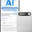 Comulytic Note Pro AI Voice Recorder, Unlimited Transcribe & Summarize, One Tap Recording Device with AI Note Taking, Support 113 Languages, 64GB, Audio Recorder for Calls, Meetings, Lectures, Silver