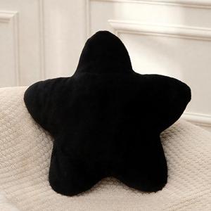 Small Star Throw Pillows for Bed, Decorative Throw Pillows for Couch Living Room,15" Black Pillows Aesthetic Cute Floor Pillow with Soft Plush for Sofa Bedroom Kids Xmas Gift (Black)