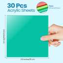 Suzile 30 Pcs Colored Acrylic Sheets 1/8 Inch Thick for Laser Cutting 3.9"x3.9" Cast Opaque Acrylic Sheets with Protective Paper for Art DIY Crafts Display