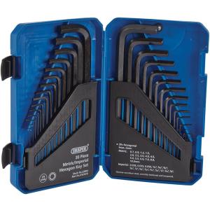Draper 30 Piece Hexagon Allen Key Set - Metric/AF Combined Long Pattern with Case 33894