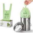 SUPERBIO 1.6 Gallon Handle Tie Compostable Food Scrap Bags For Counter Top Compost Bin, Small Compost Bags, 50 Count, 6 Liter, BPI & OK compost INDUSTRIAL Certified