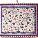 Happy 4th of July Patriotic Dish Drying Mat 16 x 18 Inch US Independence Day Vintage Star Kitchen Drying Mat Blue White Red Dish Drainer Mats Super Absorbent Dish Rack Pad for Coffee Bar Sinks