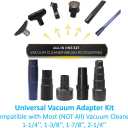 Universal Vacuum Attachments & Brushes Kit - Hardwood Floor Vacuum Brush Head Attachment & Shop-vacs Accessories - Universal Vacuum Hose Adapter Kit & Dryer vent Flexible Crevice Attachment
