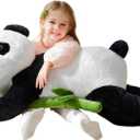 IKASA Giant Panda Stuffed Animal Plush Toy,Big Large Jumbo Soft Toys,30" Huge Size Cute Fluffy Plushy Fat Oversized Plushie,Gifts for Kids