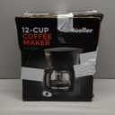 Mueller 12-Cup Drip Coffee Maker - Borosilicate Carafe, Auto-Off, Reusable Filter, Anti-Drip, Keep-Warm Function, Clear Water Level Window Coffee Machine, Kitchen Essentials & Accessories (Black)