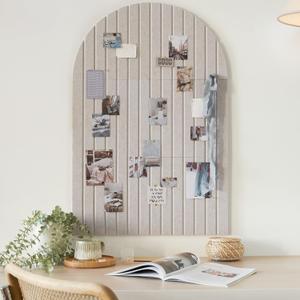 Large Arched Felt Bulletin Board - Stylish Perfectly Sized 35" x 24" Cork Board Alternative for Office & Wall Decor 6 Customizable Adhesive Tiles with Pins are Perfect to Display Your Photos