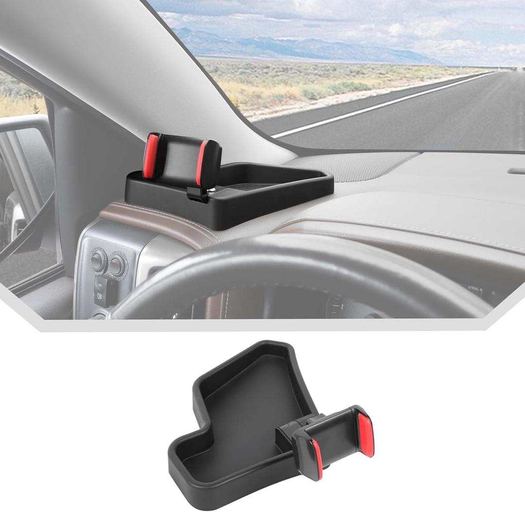 JeCar Phone Holder Mount Fit for 2014-2018 Chevrolet Silverado/GMC-Sierra Center Console Dash Tray Storage Organizer