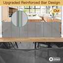 Reinforced 200 Inch Extra Long Baby Gate For Large Opening to Prevent Crawling Under, 16 ft Retractable Dog Gate for Doorway Extra Wide, Outdoor/Indoor Retractable Baby Fence to Separate Playroom,Gray