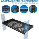 Beiyier 1U Universal Rack Shelf, 10" Deep Vented Cantilever Tray, for 19 Network Equipment Rack & Cabinet (1PCS, Black)