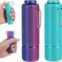 New Little Ouchies Pain Fidget, 3D Printed Pain Stim Fidget for Adult , Spiky Grippy Stim Keychain with [Spinner & Clicker] Functions, Sensory Toys for Stress Relief - 2 Pack (Green and Purple)